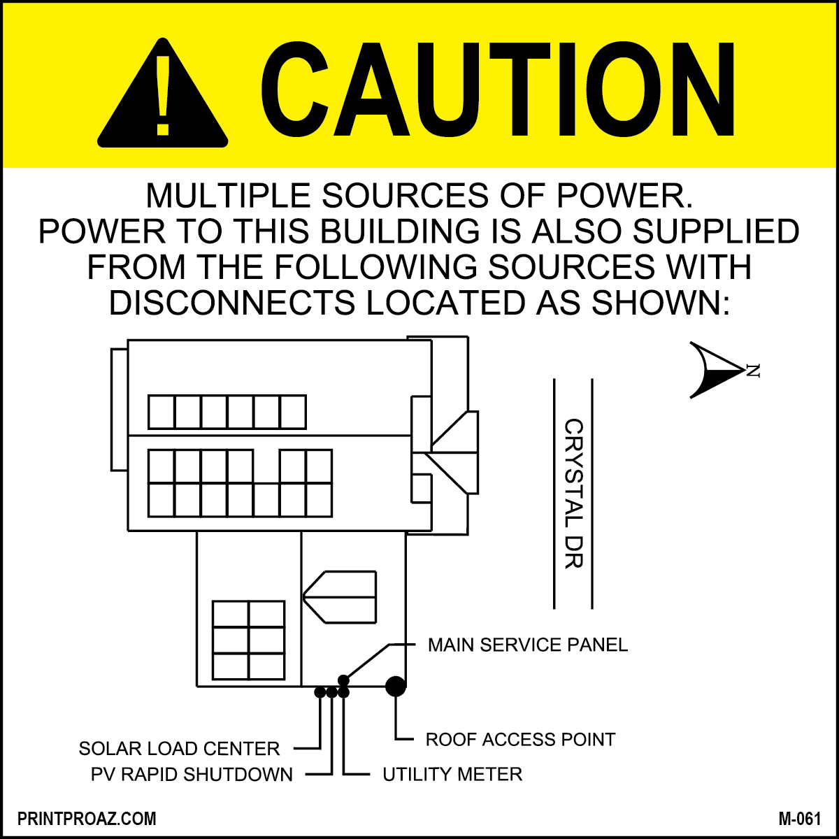 5X5 Aluminum Site Map Custom Solar Sign M-061