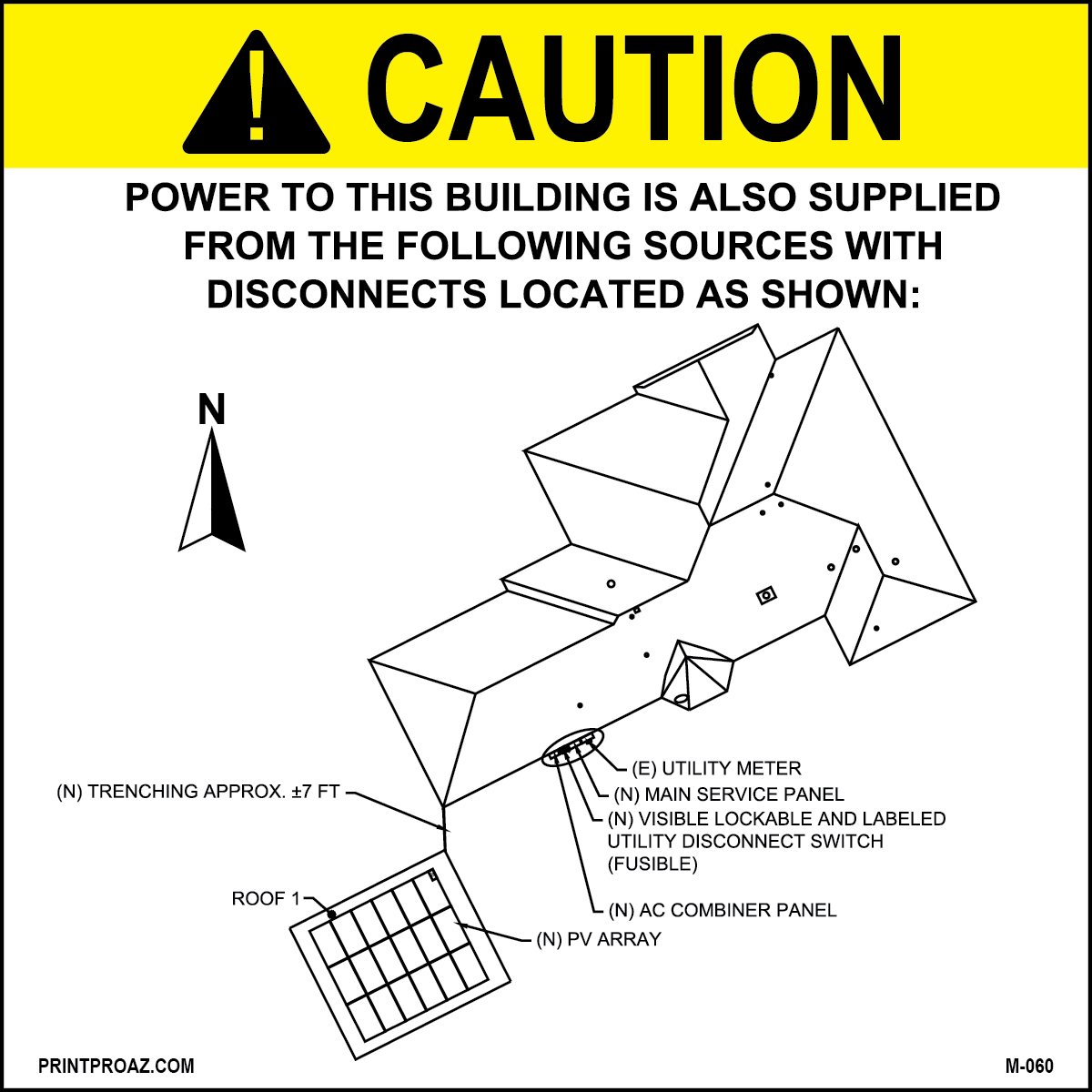 6.5X6.5 Aluminum Site Map Custom Solar Sign M-060