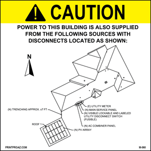 6.5X6.5 Aluminum Site Map Custom Solar Sign M-060