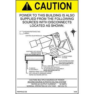 6X4 Aluminum Site Map Custom Solar Sign M-056