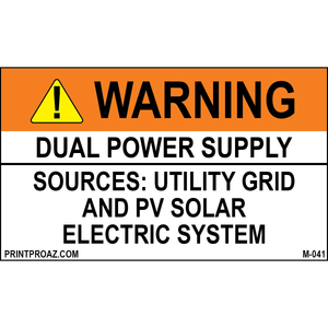 1.625X2.75 Aluminum Warning Dual Power Supply M-041