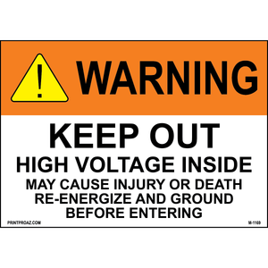 Aluminum Solar Warning Sign Label M-1167-1172