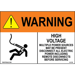 Aluminum Solar Warning Sign Label M-1191-1196
