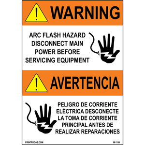 Aluminum Danger Electrical Sign Label M-1197-1202