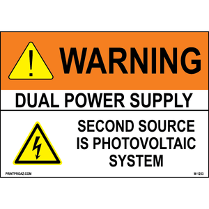 Aluminum Solar Warning Sign Label M-1251-1256