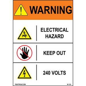 Aluminum Solar Warning Sign Label M-1317-1322