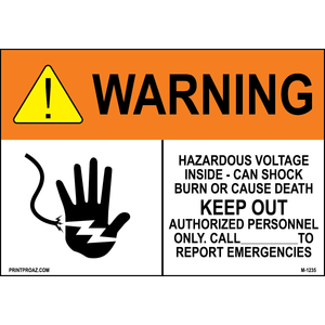 Aluminum Solar Warning Sign Label M-1233-1238