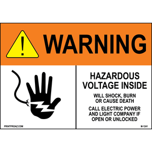 Aluminum Solar Warning Sign Label M-1239-1244