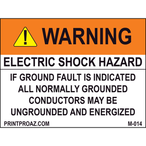 3X4 Aluminum Electric Shock Hazard M-014