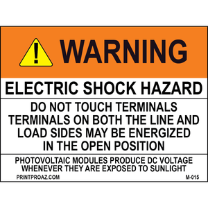 3X4 Aluminum Electric Shock Hazard M-015