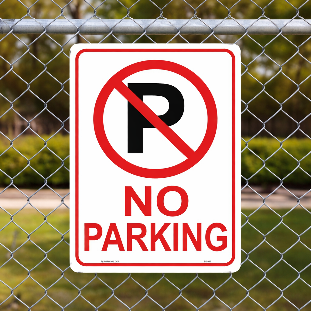 Durable aluminum No Parking metal sign outdoors