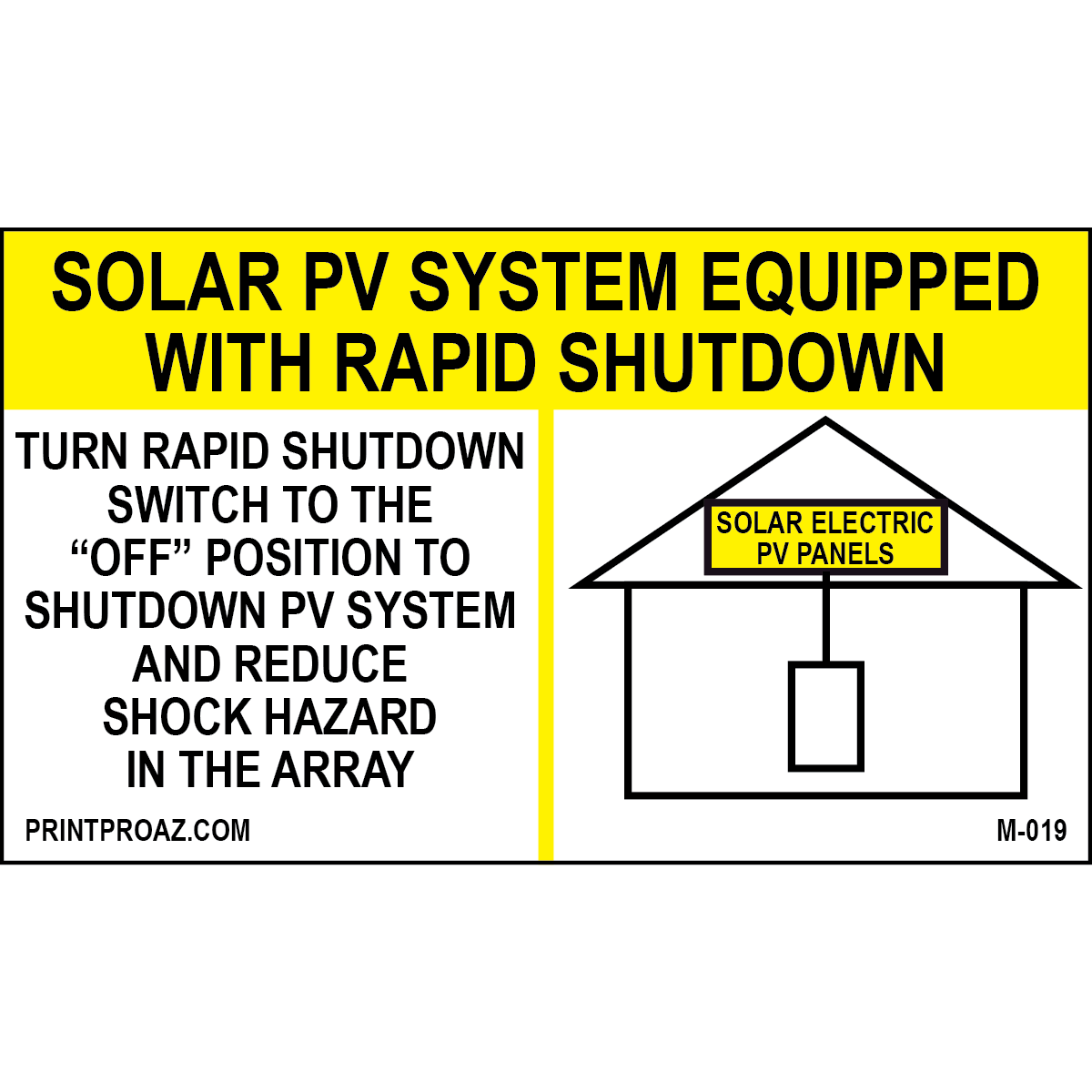 Pv Project Sign Aluminum Solar PV System Equipped M-019 | NEC Solar Sign