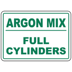 Argon mix full cylinders status sign for welding gas storage identification