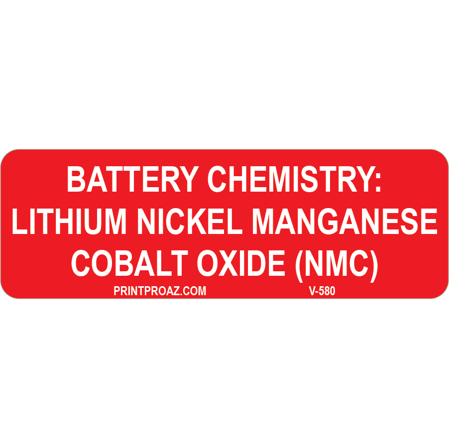 1x3 Battery Chemistry V-580 Decal Solar Labels