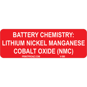 1x3 Battery Chemistry V-580 Decal Solar Labels