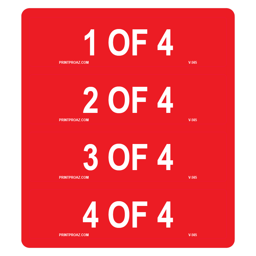3x.75 Bundle 1 of 1-4, Decal Solar Labels, V-565