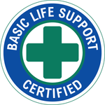 Basic life support certified vinyl hard hat safety sticker