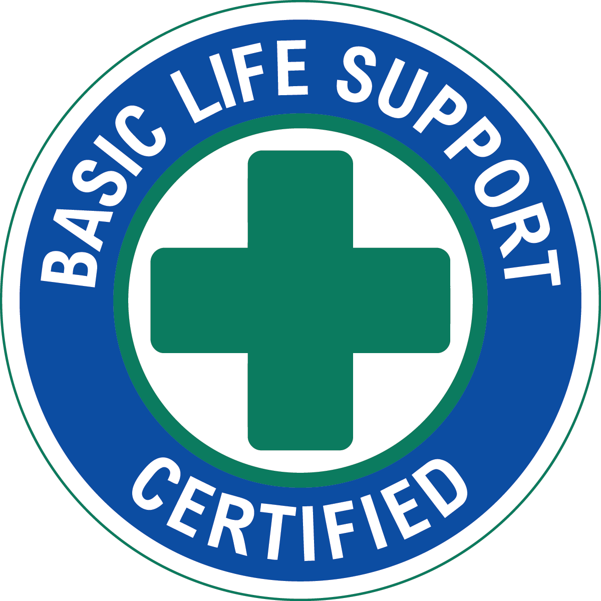 Basic life support certified vinyl hard hat safety sticker