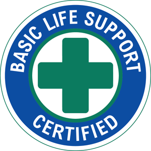 Basic life support certified vinyl hard hat safety sticker