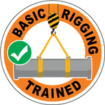 Basic rigging trained vinyl hard hat safety sticker