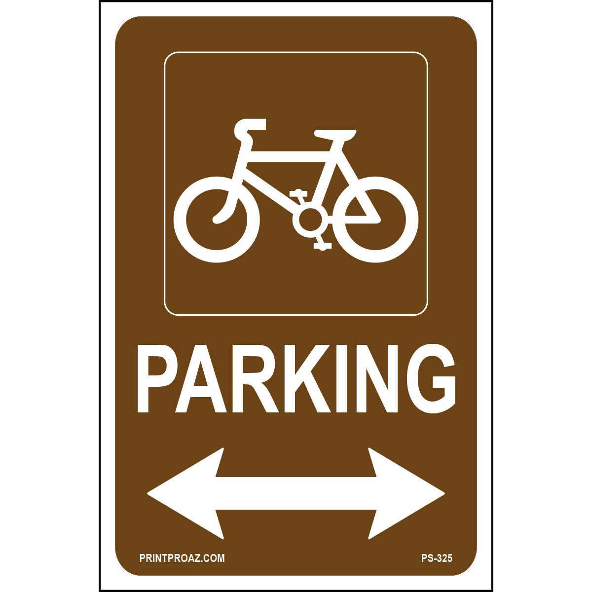Bicycle Parking (Double Arrow) Sign, Aluminum, PS-325