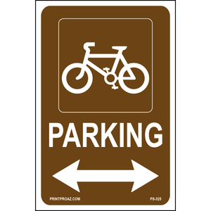 Bicycle Parking (Double Arrow) Sign, Aluminum, PS-325