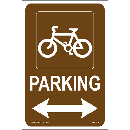 Bicycle Parking (Double Arrow) Sign, Aluminum, PS-325