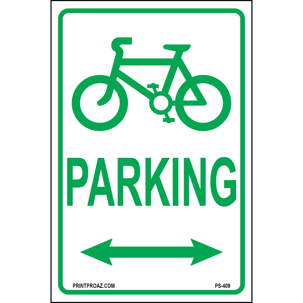 Bicycle Parking (Double Arrow) Sign, Aluminum, PS-409