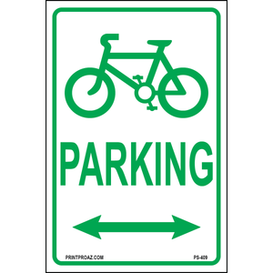 Bicycle Parking (Double Arrow) Sign, Aluminum, PS-409