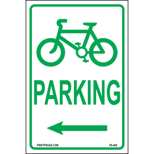 Bicycle Parking (Left Arrow) Sign, Aluminum, PS-408