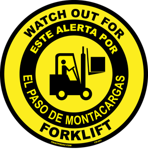 Bilingual forklift warning anti-slip floor safety sign