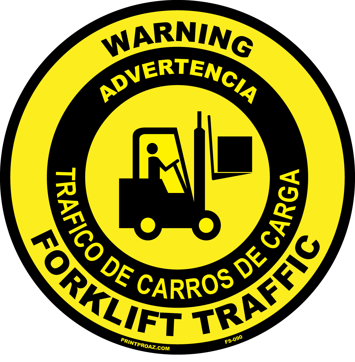 Bilingual forklift traffic anti-slip floor safety sign