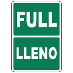 Bilingual full status sign in English and Spanish for equipment identification