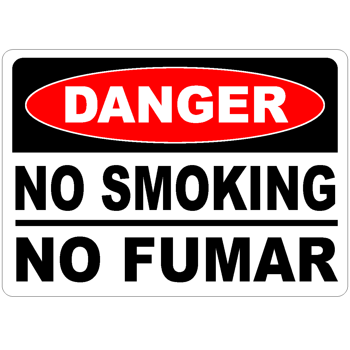 Bilingual no smoking no fumar workplace safety sign
