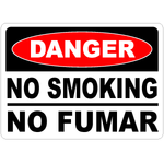 Bilingual no smoking no fumar workplace safety sign