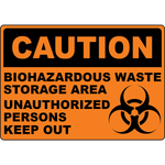 Caution Biohazardous Waste Storage Area Unauthorized Persons Keep Out