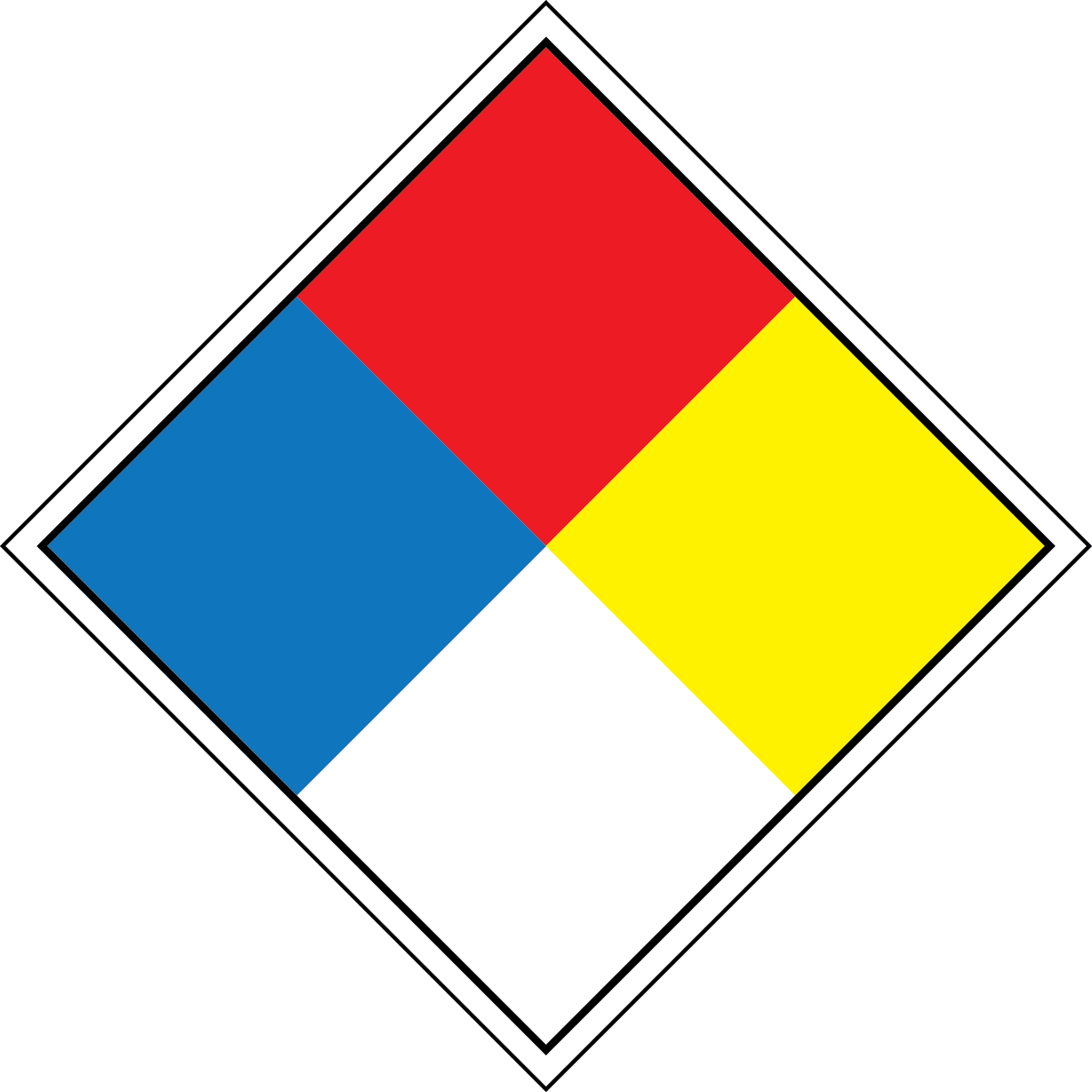 Blank NFPA diamond sign for chemical hazard safety identification