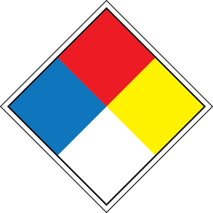 Blank NFPA diamond sign for chemical hazard safety identification