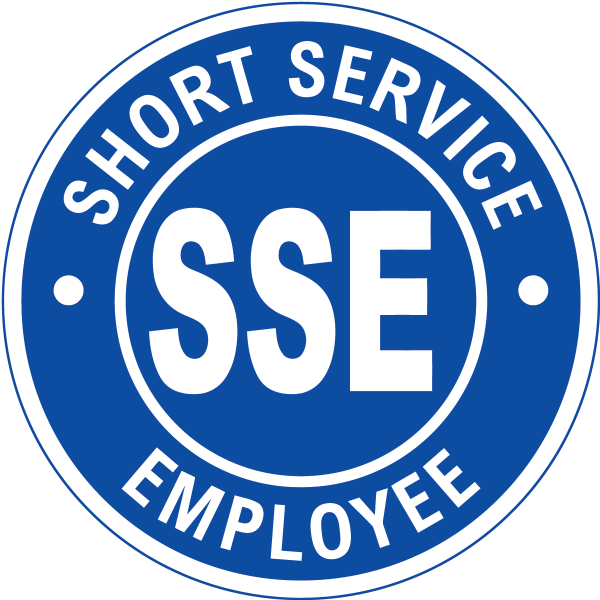 Short service employee vinyl hard hat safety sticker