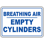 Breathing air empty cylinders sign for compressed gas storage and inventory control
