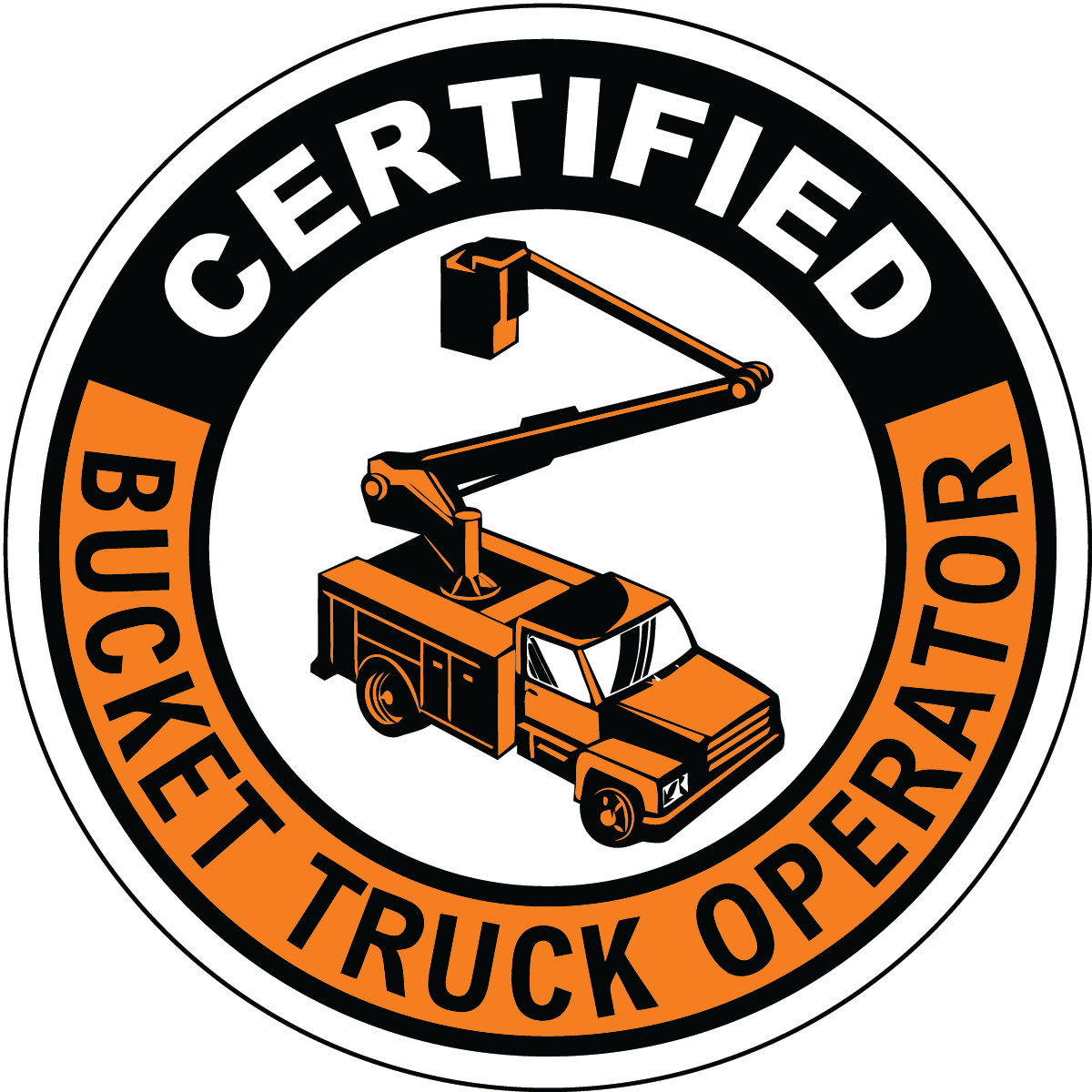 Certified bucket truck operator vinyl hard hat safety sticker