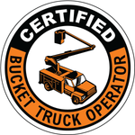 Certified bucket truck operator vinyl hard hat safety sticker