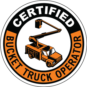 Certified bucket truck operator vinyl hard hat safety sticker
