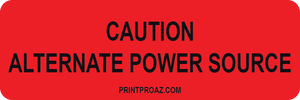 1x3 Caution Alternate Power Source V-547 Decal