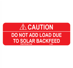 1x3 Caution Do not Add Load V-569 Decal Solar Labels