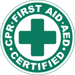 CPR first aid AED certified vinyl hard hat safety sticker