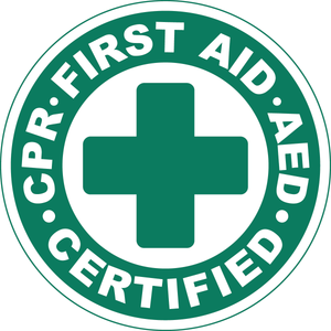 CPR first aid AED certified vinyl hard hat safety sticker