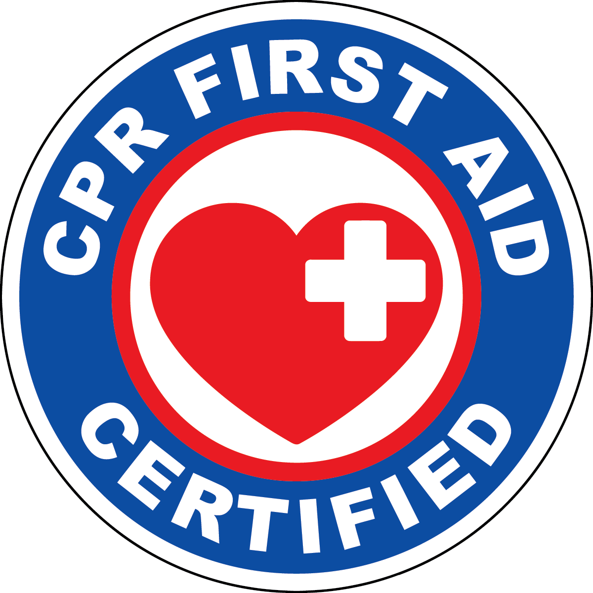 CPR first aid certified vinyl hard hat safety sticker