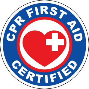 CPR first aid certified vinyl hard hat safety sticker