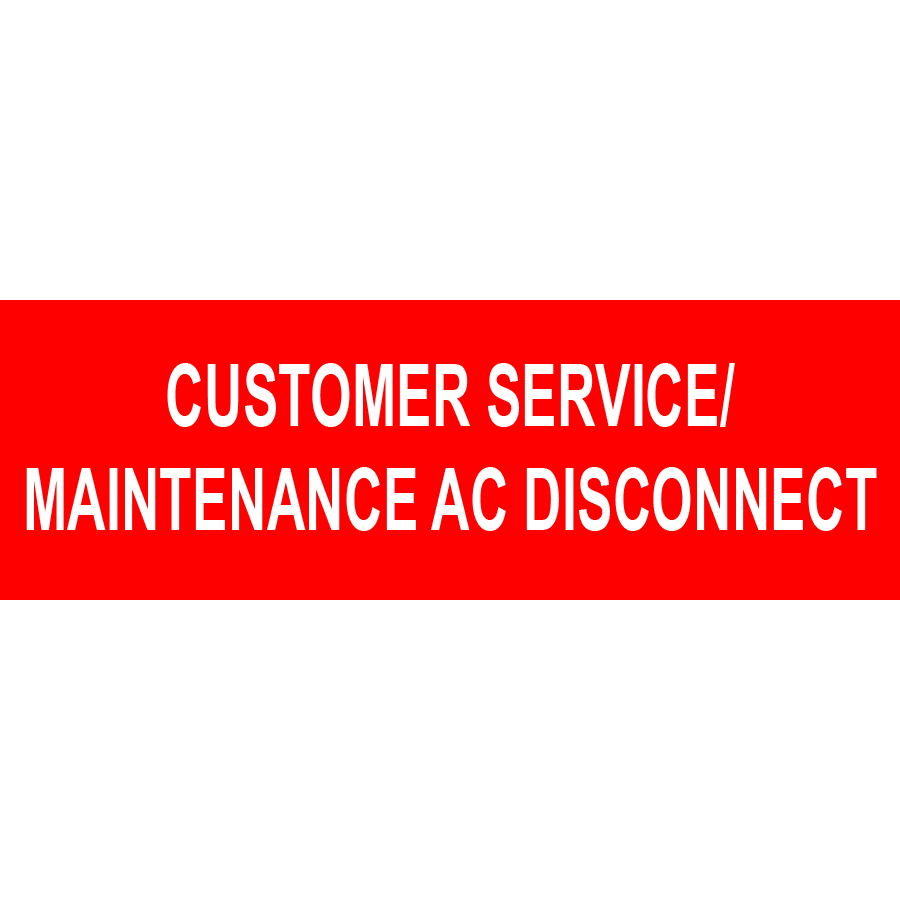 1x3 Customer Service PV-534 Plastic Solar Labels